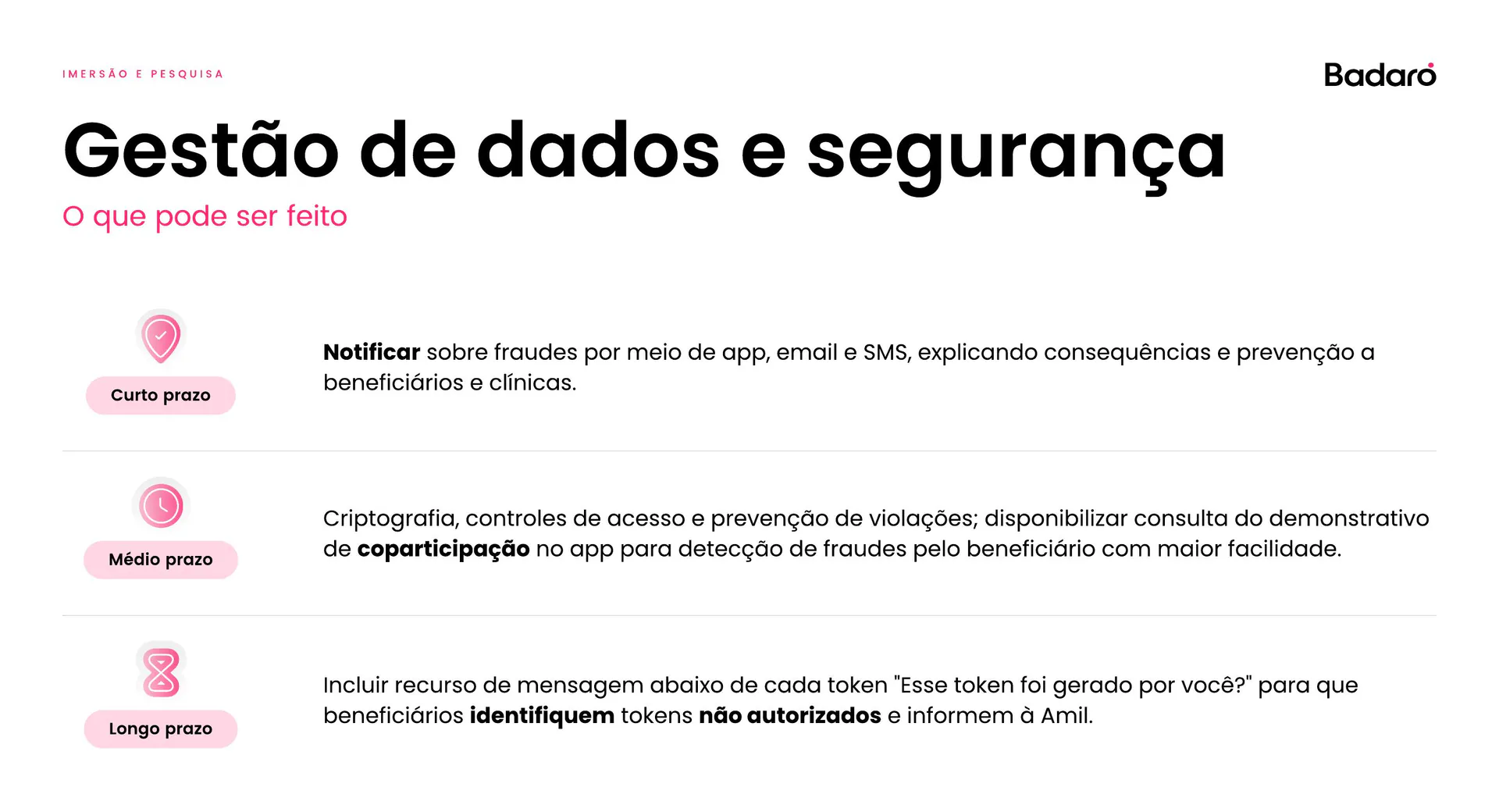 Área de oportunidade — Gestão de dados e segurança.