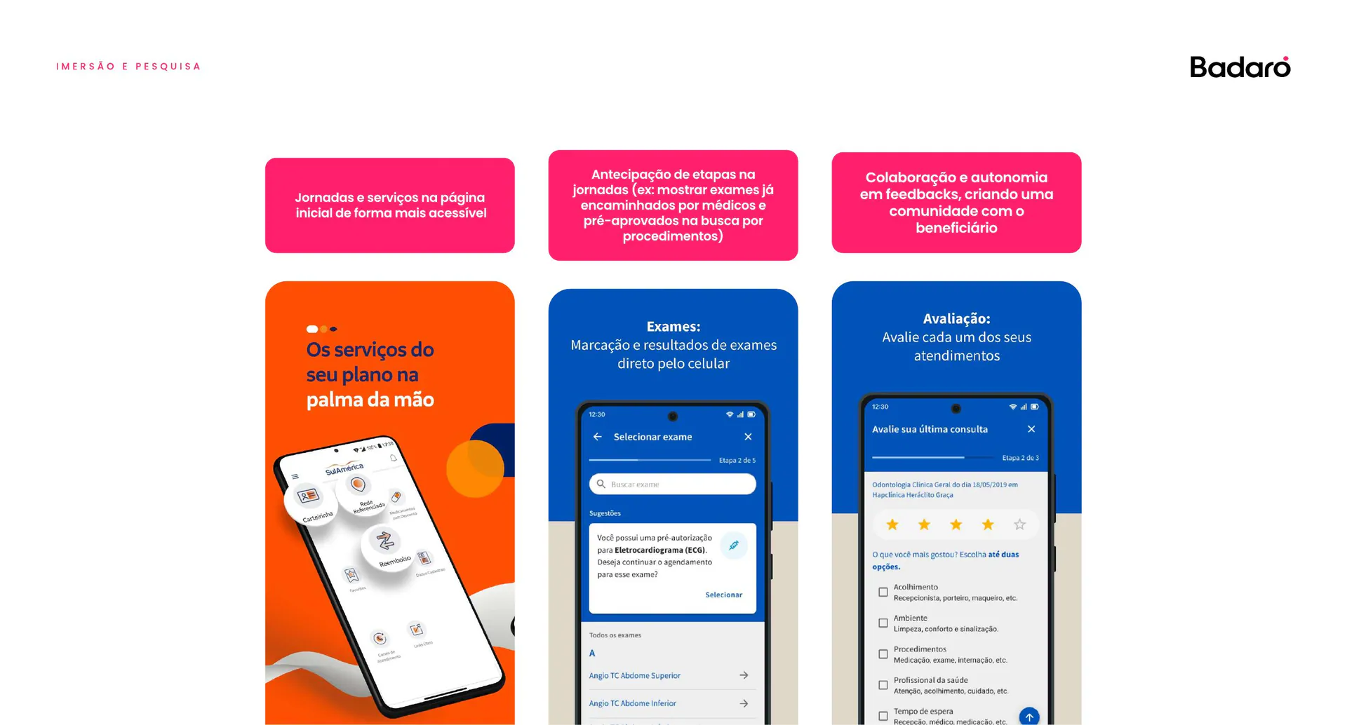 Fluxos de feedback e classificação entre aplicativos concorrentes.