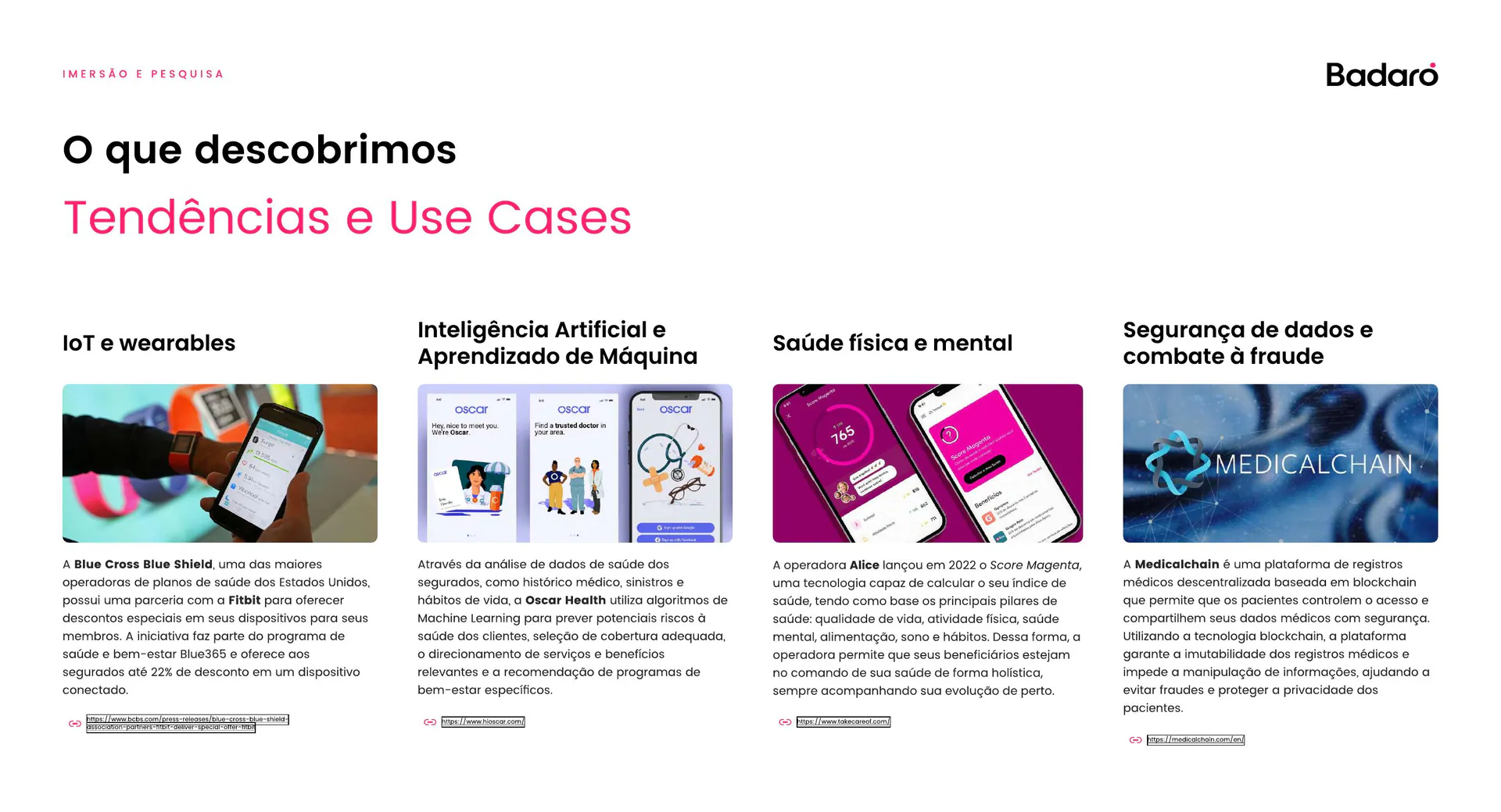 Tendências e casos de utilização — referências de primeira saúde digitais.