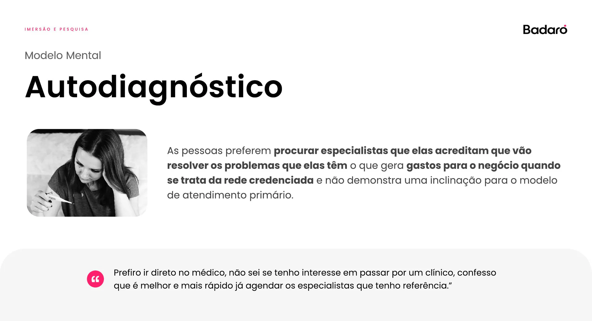 Modelo mental — comportamento de autodiagnóstico.
