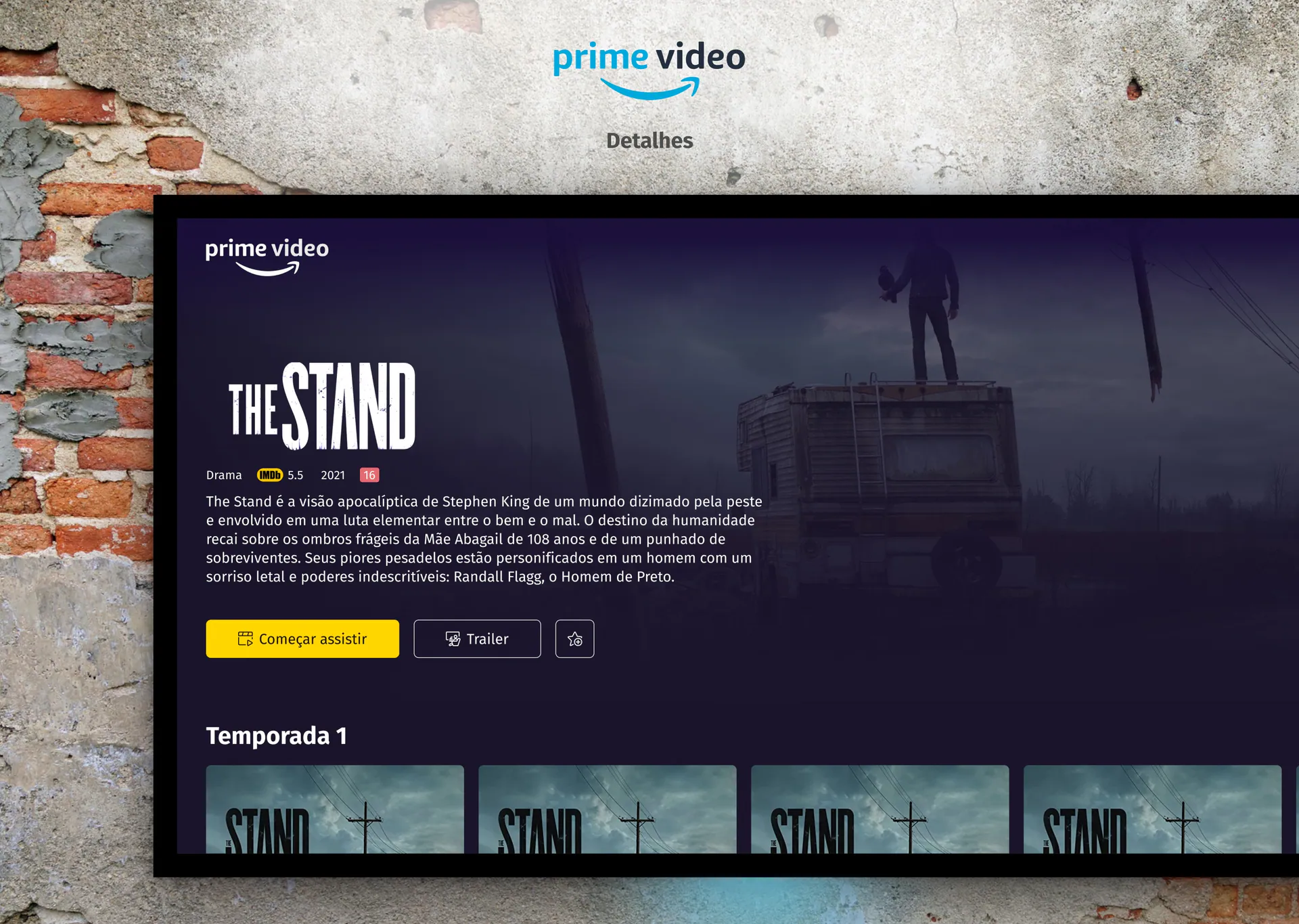 Página de detalhes do título redesenhada com uma sinopse completa, trailer e ação add-to-list.