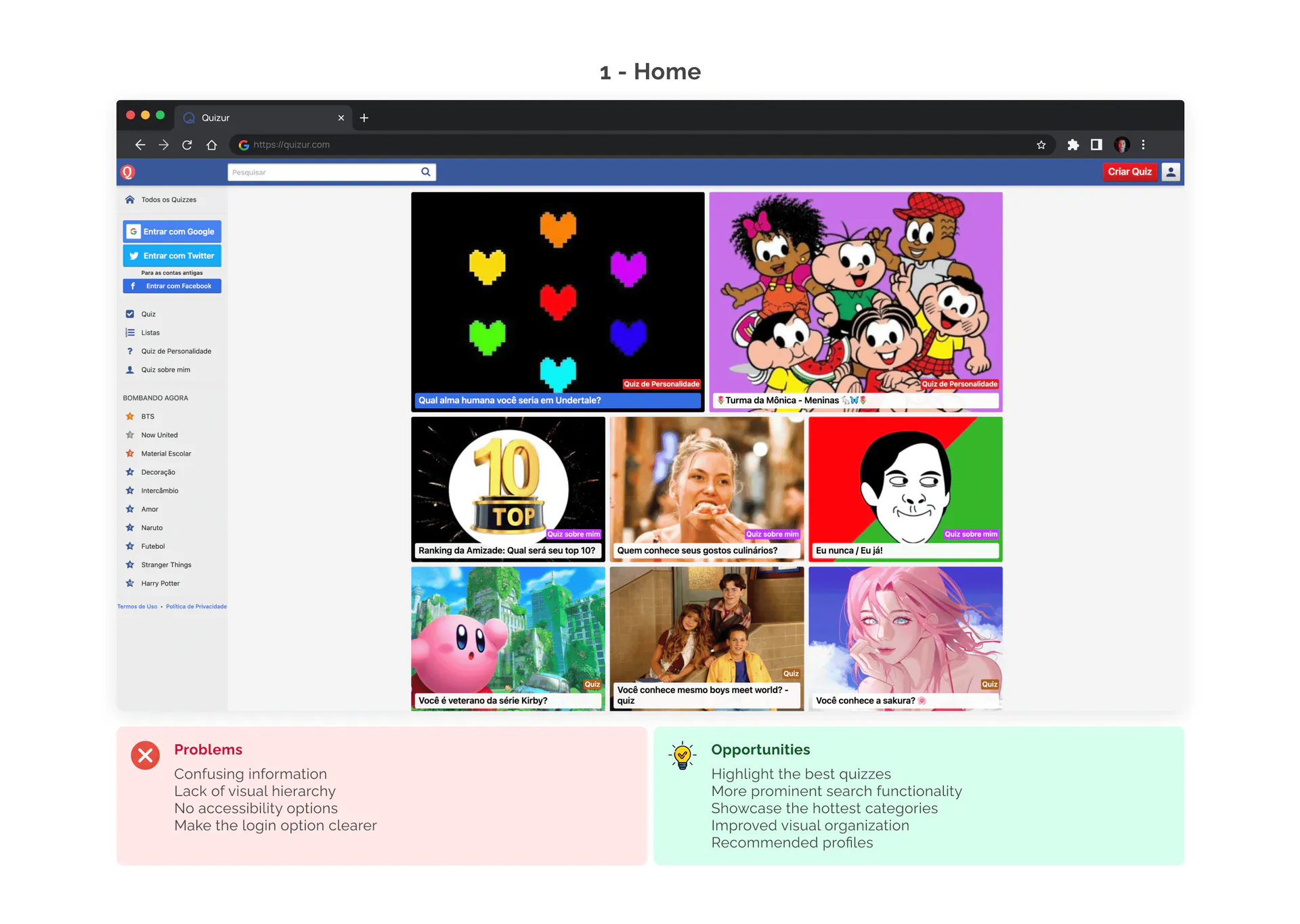 Interface antiga 1.