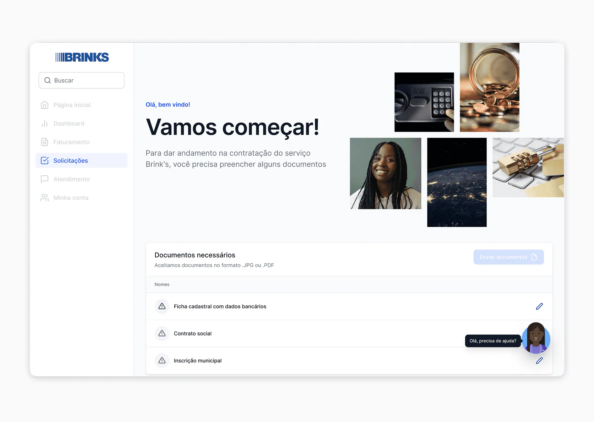 TriggoLabs protótipo de suporte ao cliente B2B.