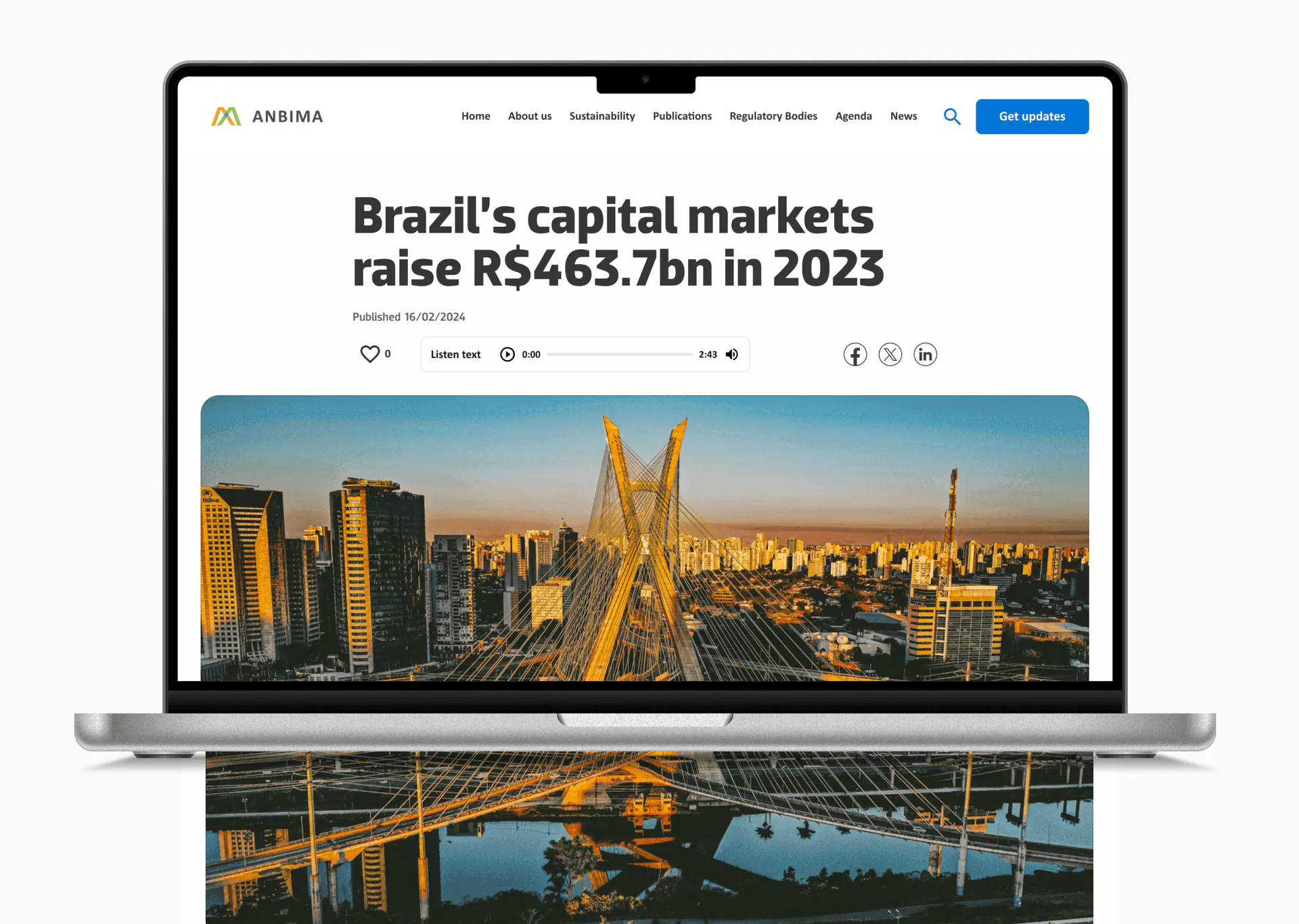 protótipo de interface de geração de chumbo ANBIMA.